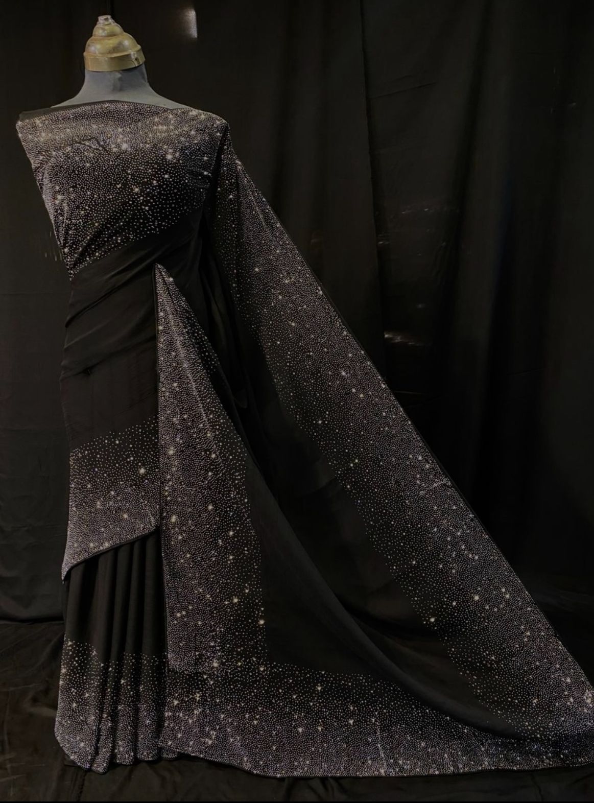 Midnight Spark Chiffon Saree