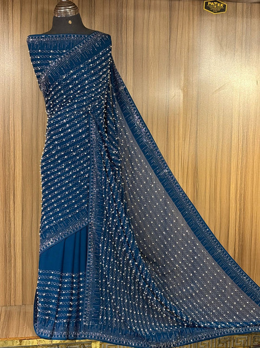 Noor-e-Neelam Saree[UNSTITCHED]