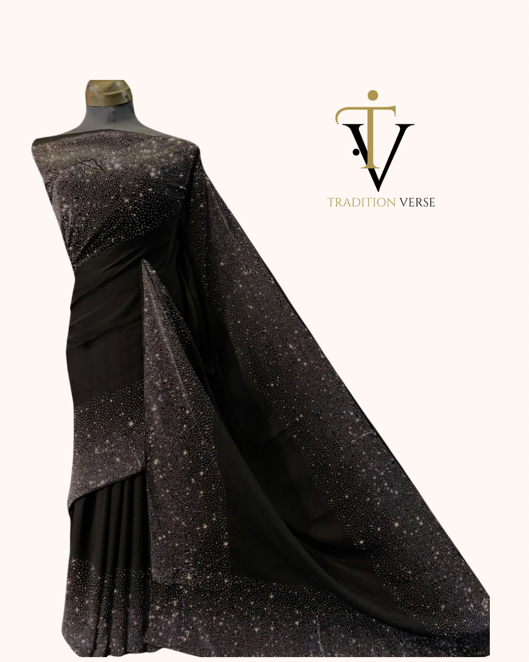 Midnight Spark Chiffon Saree