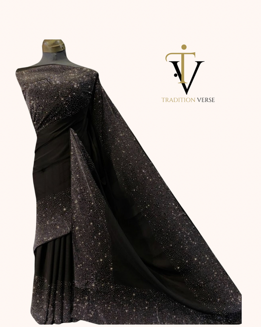 Midnight Spark Chiffon Saree