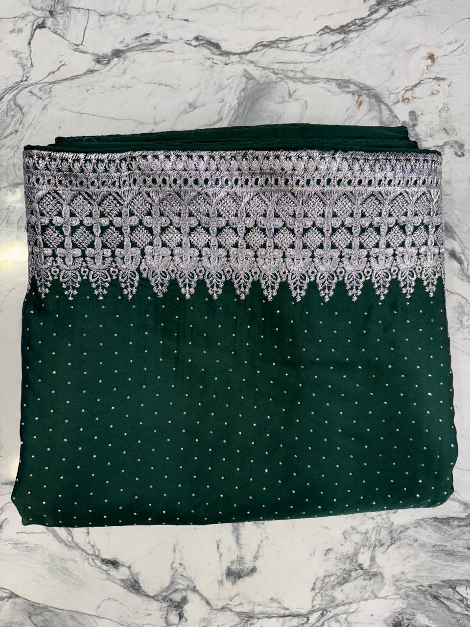 Dewdrop Elegance Saree DARK (UNSTITCHED)